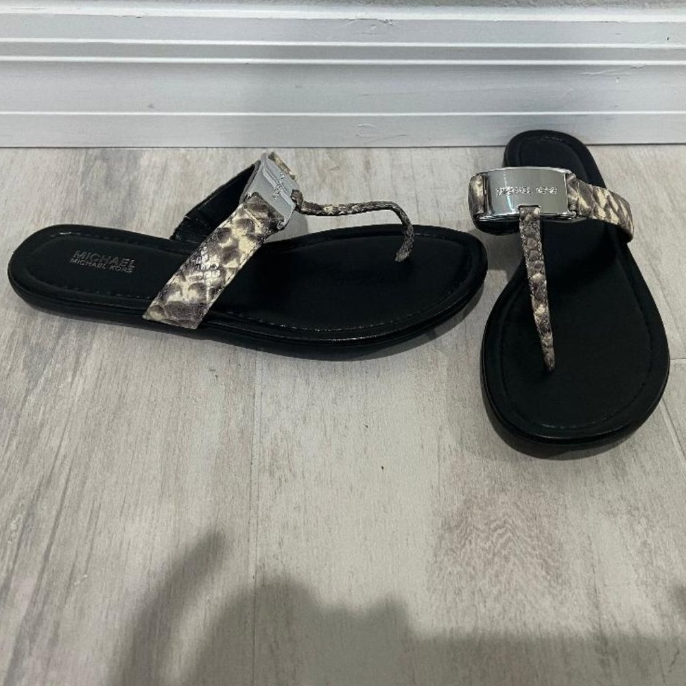 Michael Michael Kors Leather Python Name Plate Th… - image 2